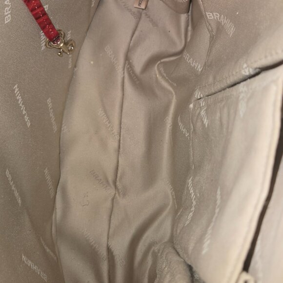 LARGE SCARLTE RED BRAHMIN BUISNESS TOTE BAG - Picture 6 of 17